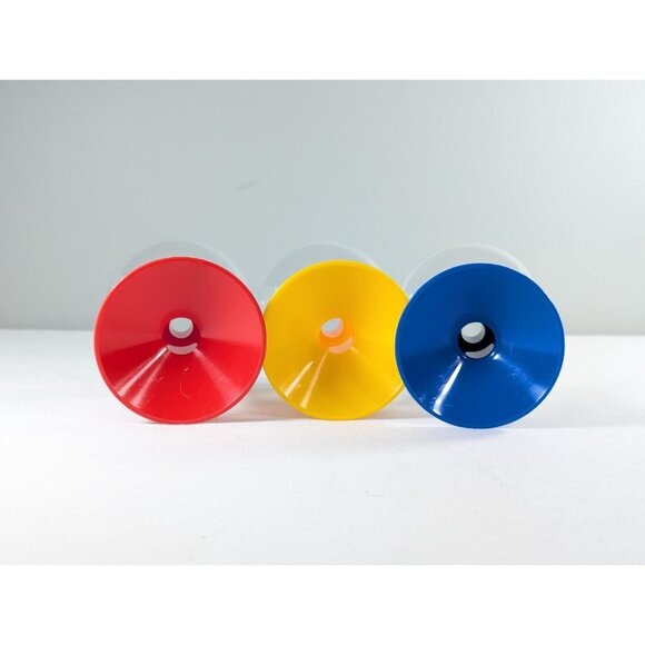 1980s Bodum Oktett White Wine Glasses: Primary Color Stemmed Set of 3 - Picture 2 of 9